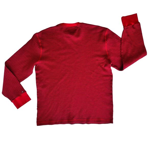 Tommy Hilfiger Cotton Knit Sweater Men's XL Red Navy Blue Stripe Y2K 90s Classic - Picture 3 of 16